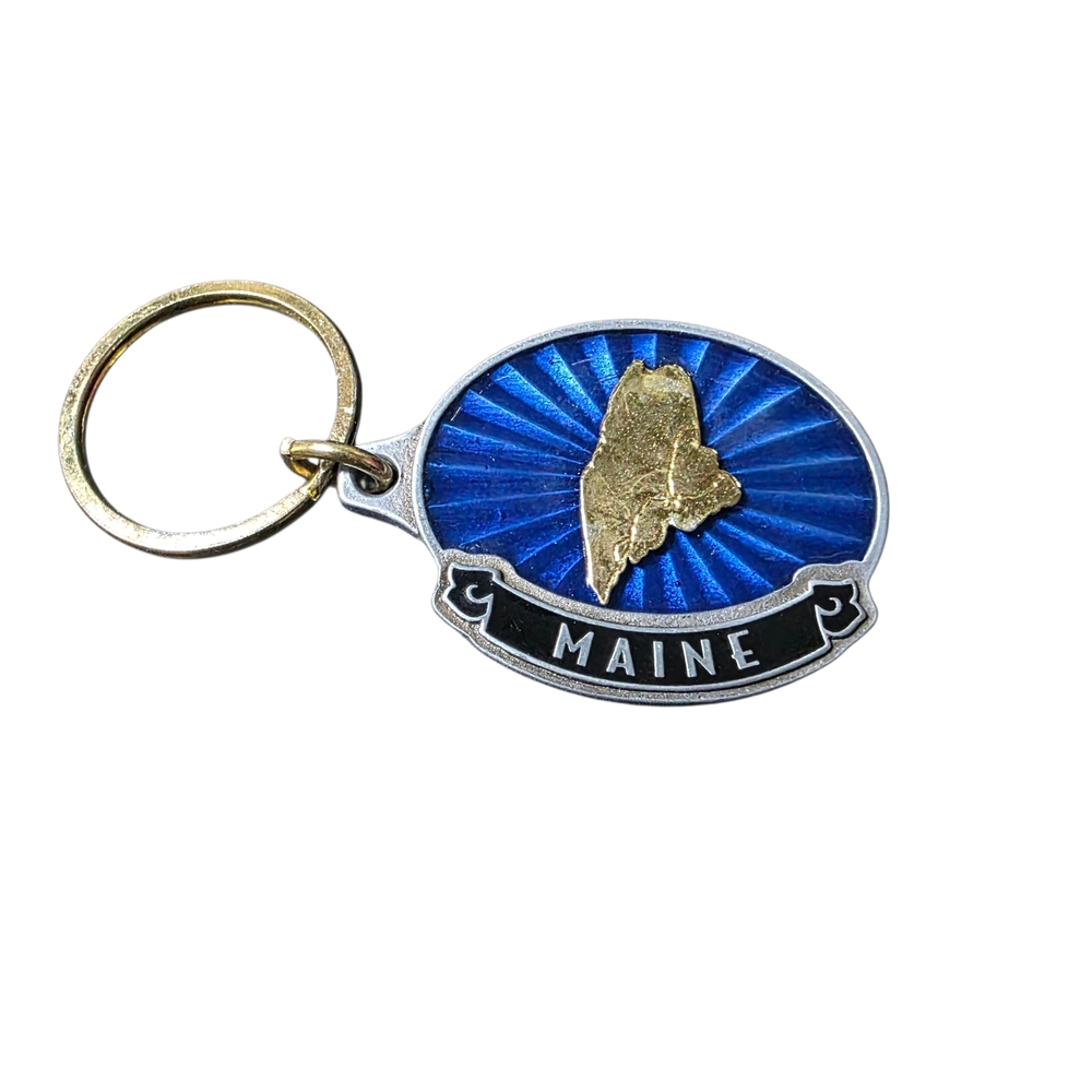 Maine Blue and Gold Keychain